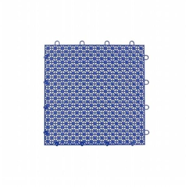 Master Mark Products Master Mark Plastics 23309 12 x 12 in. Armadillo Cobalt Blue Polypropylene Interlocking Multi Purpose Floor Tile; Pack of 9 23309